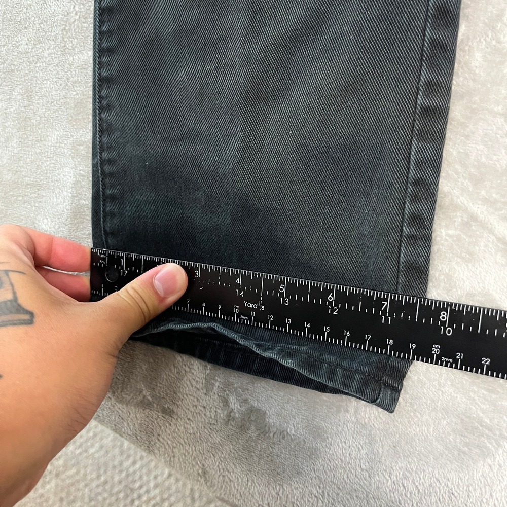 American Eagle Core Flex Slim Straight Black Jeans Mens 32x32 (34x30) Distressed - Picture 7 of 16